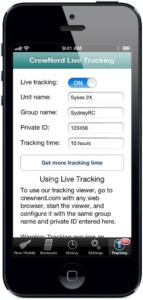 Portrait CrewNerd live tracking
